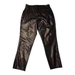 NWOT Extra High-Waisted Faux-Leather Zip Ankle Leggings for Women